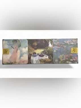 Presti France Cork Backed Coasters - Set of 6 Monet Impressionists Painters